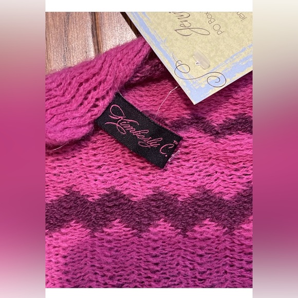 KIMBERLY C Girls / Kids Pink Zig-Zag Pattern Scarf 29.5 In NWT CUTE! Knit Fringe - Picture 8 of 10